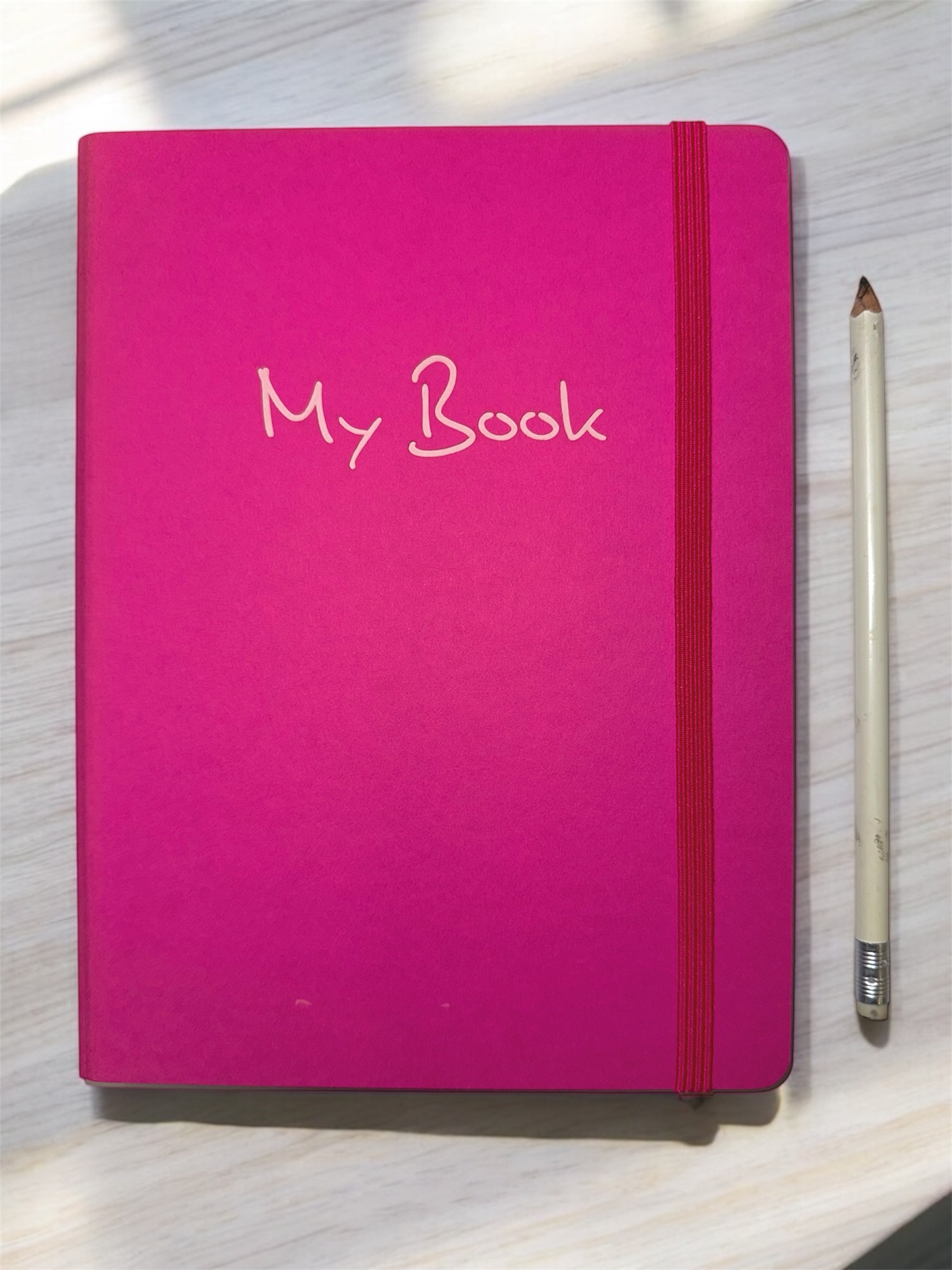 Notizbuch Pink, A5 - mit individueller Gravur (Testprodukt)