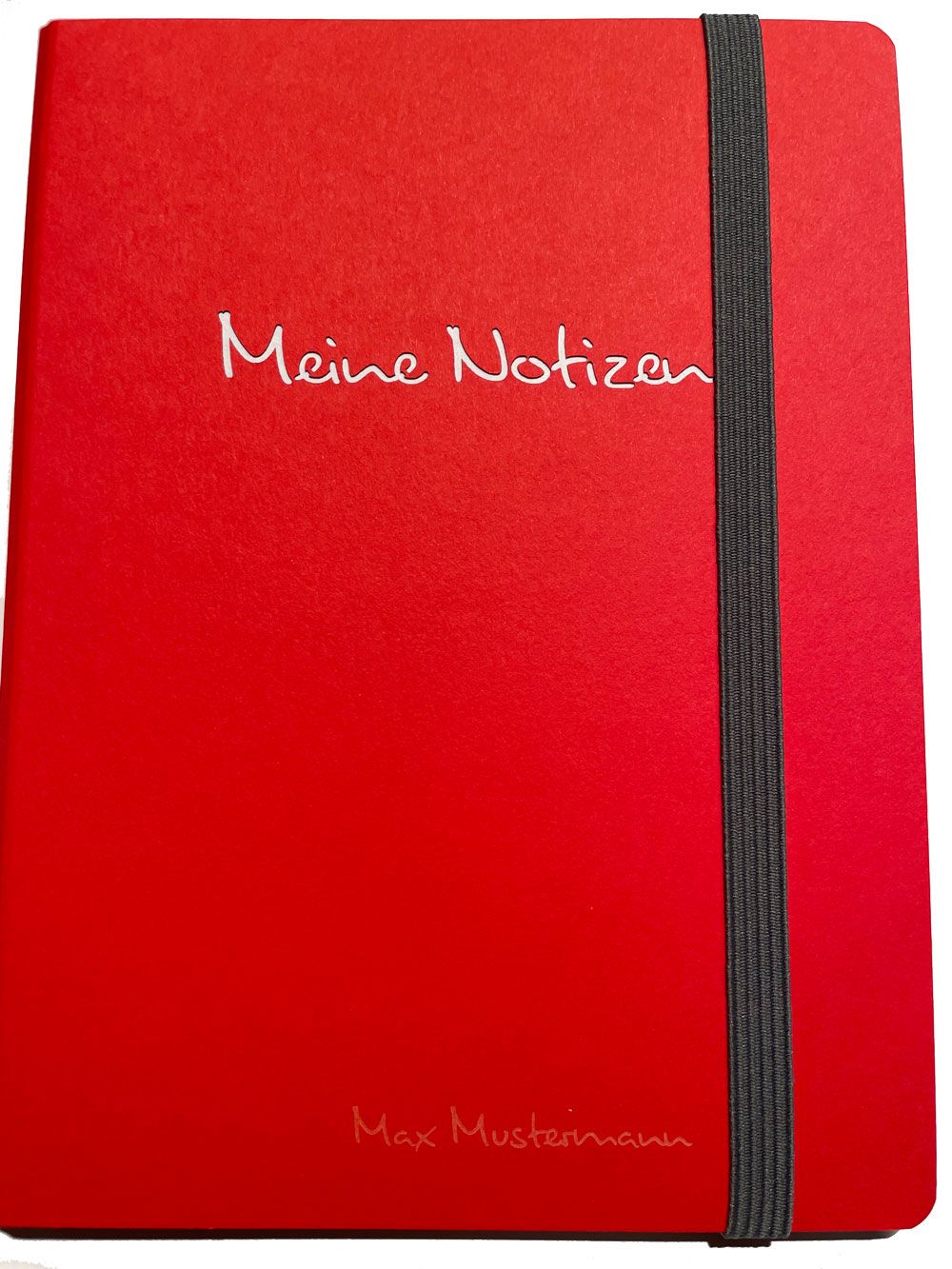 Notizbuch A5, hellrot - mit individueller Gravur (Testprodukt)