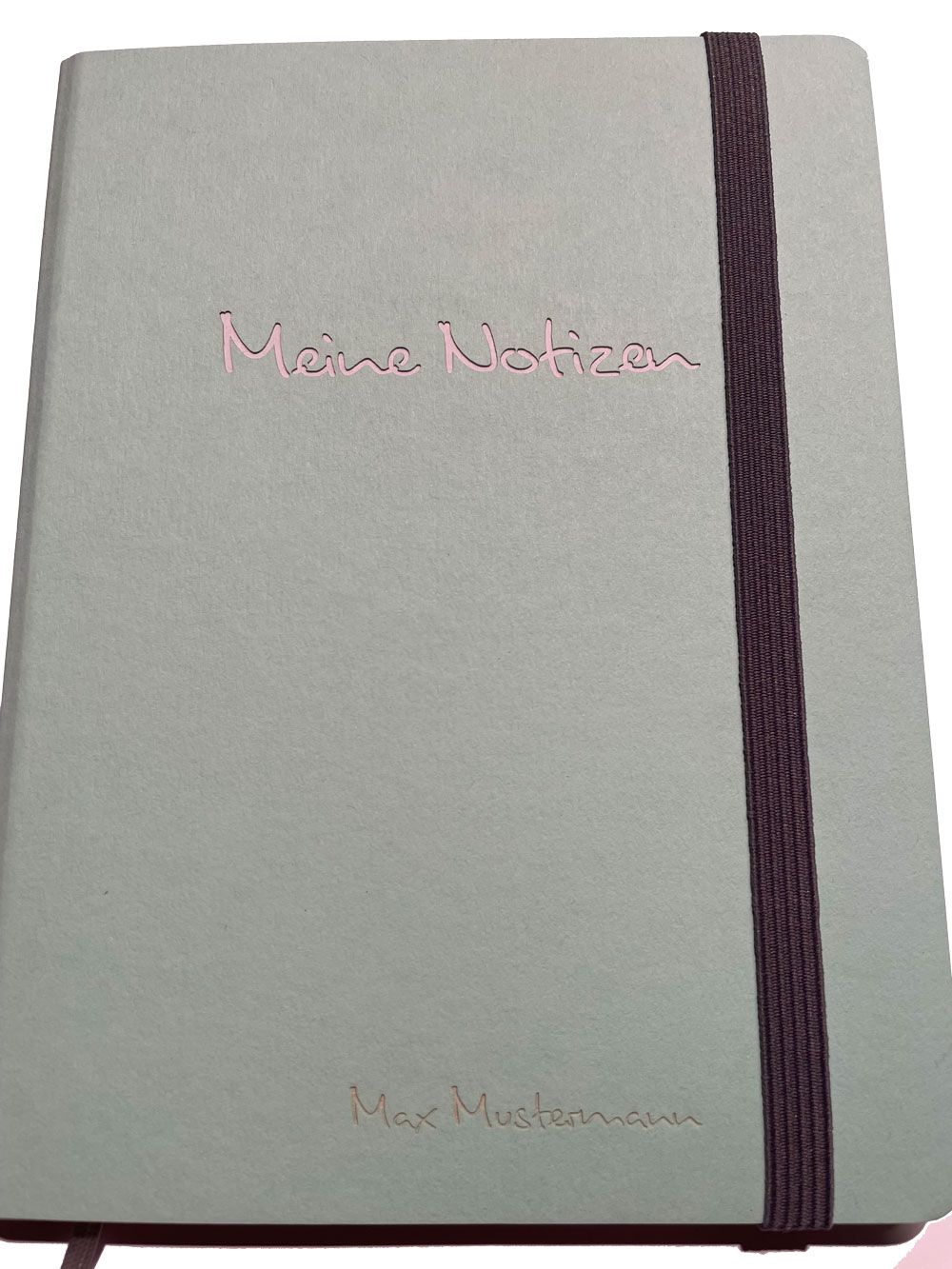 Notizbuch, grau A5 - mit individueller Gravur (Testprodukt)