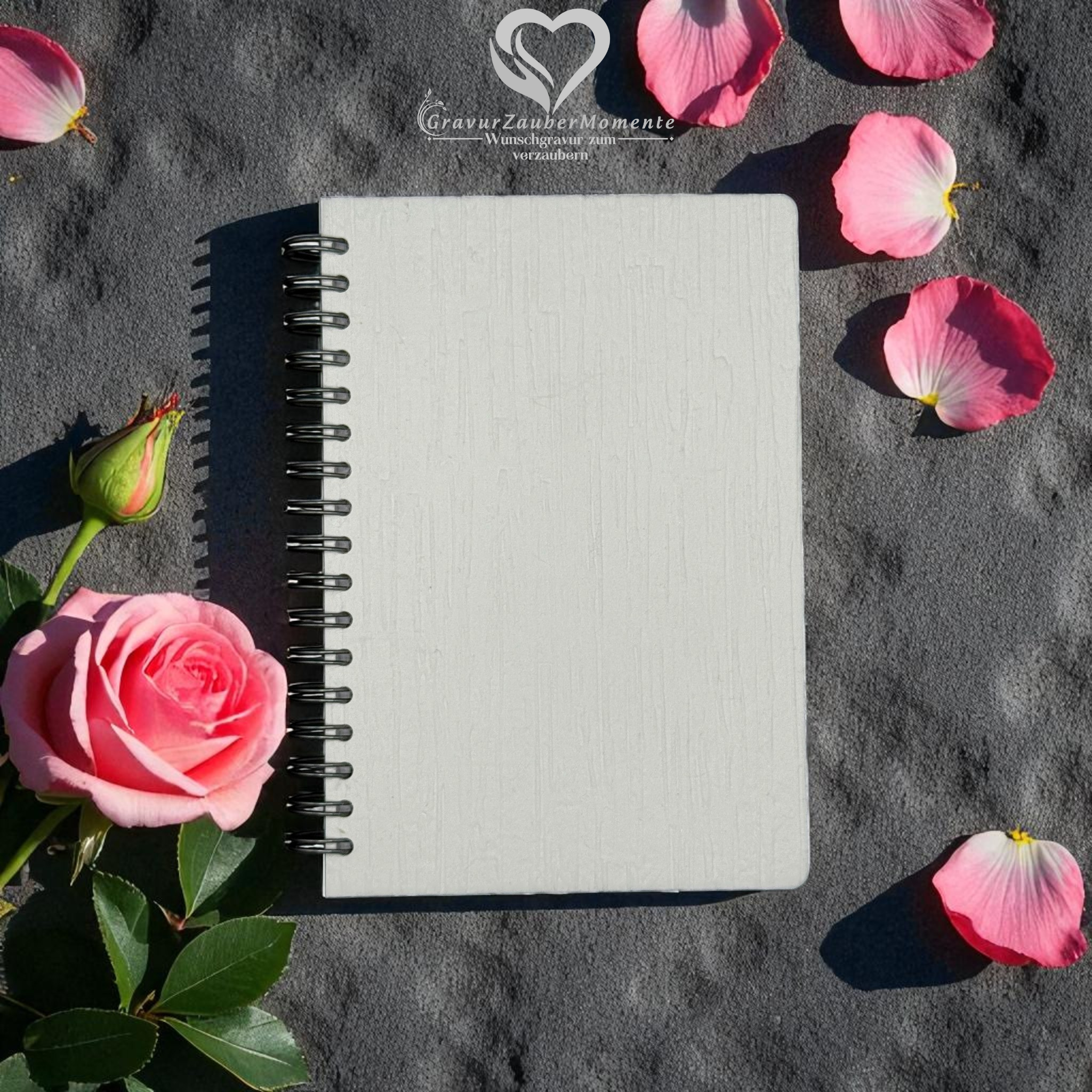 Notizbuch A6 ROCK - individuelle Gravur mit Wunschtext & Name