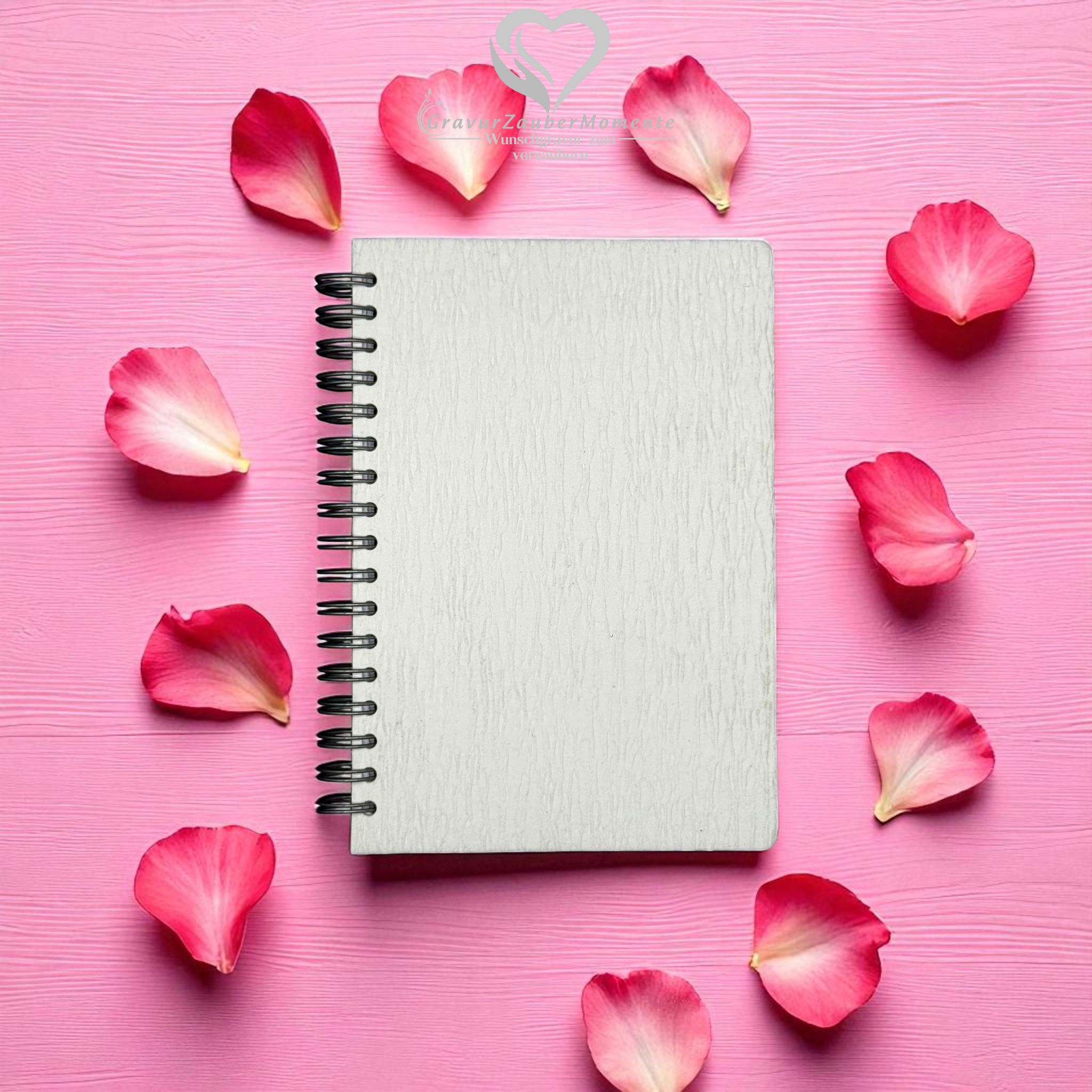 Notizbuch A6 WOOD - individuelle Gravur mit Wunschtext & Name