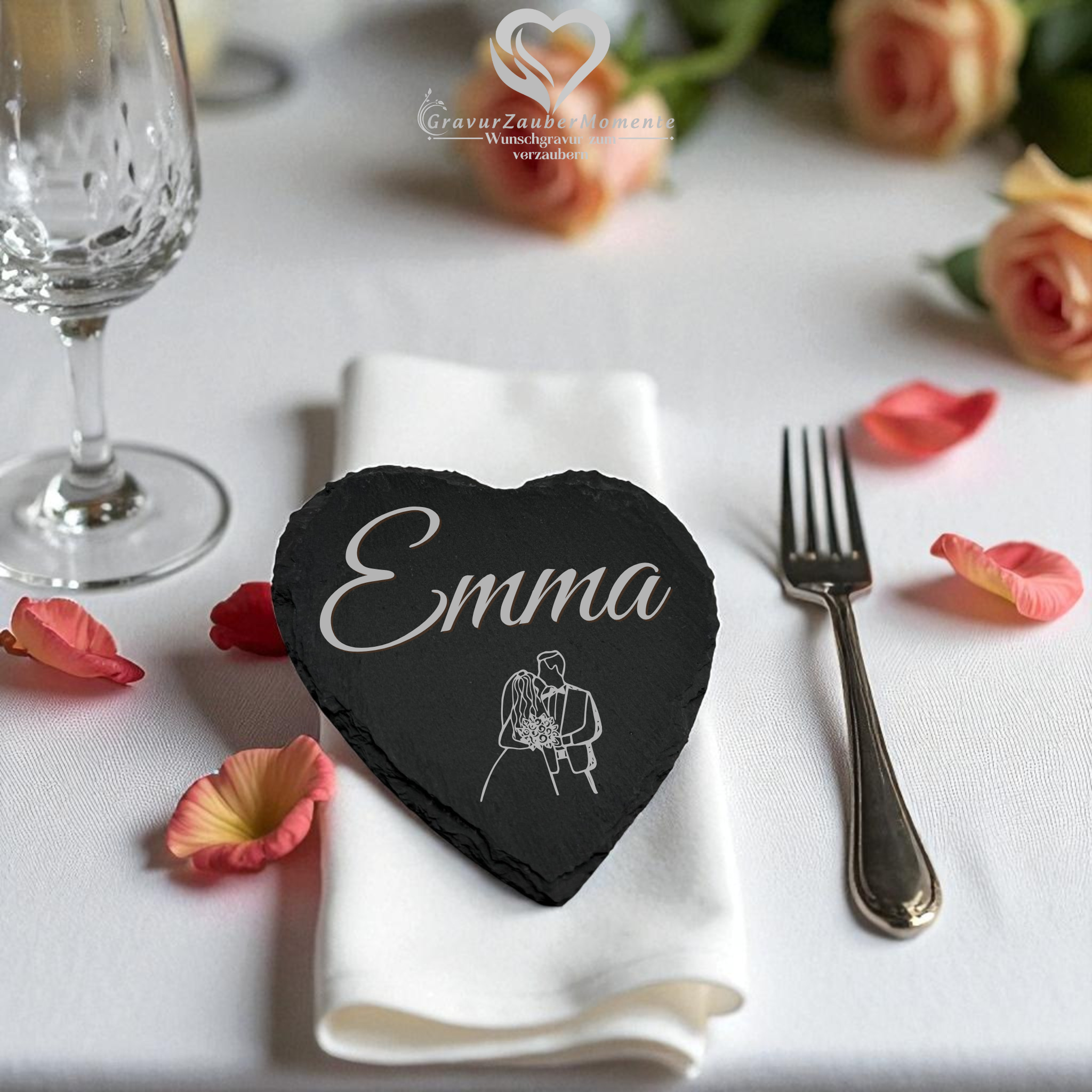 Personalisierte Schieferherzen – Edle Gastgeschenke für Ihre Hochzeit